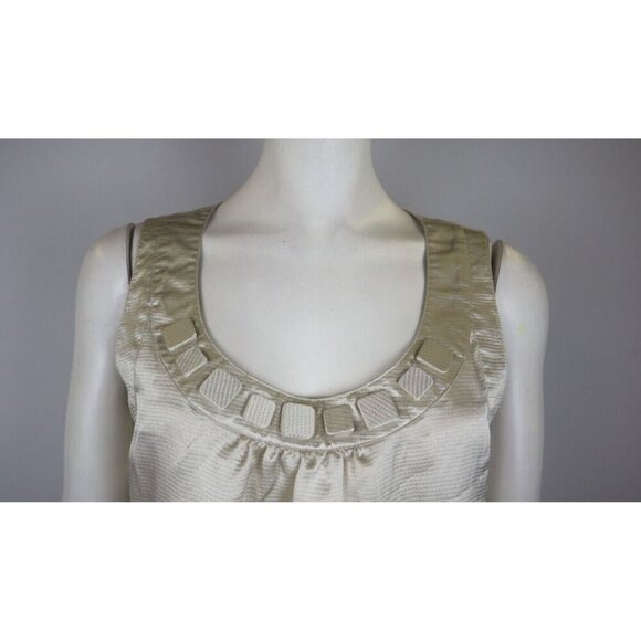 DANA BUCHMAN - WOMEN'S BEIGE SILKY TEXTURED TANK TOP BLOUSE - SIZE M - Picture 3 of 6